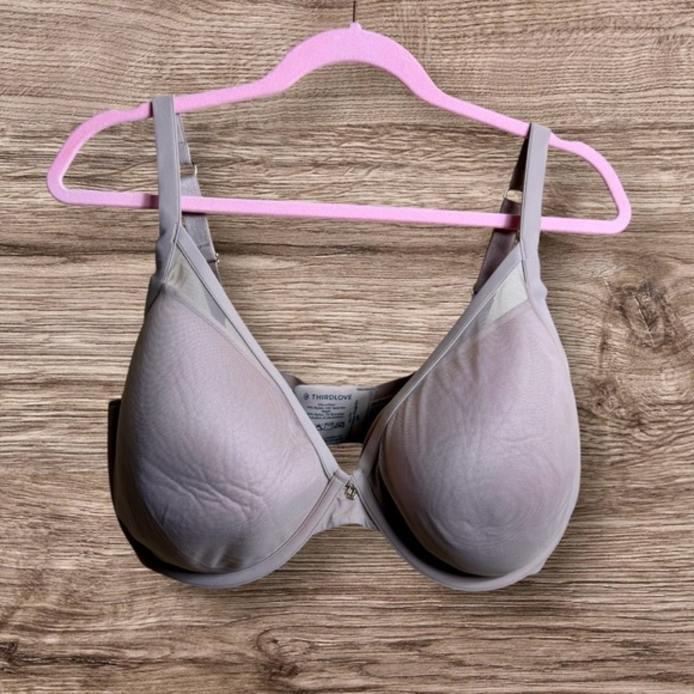 Thirdlove 24/7 classic contour plunge bra. Nude. 38F